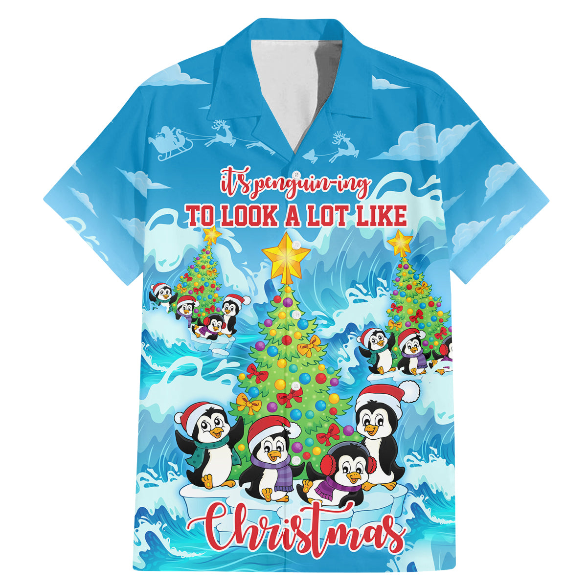 its-penguin-ing-to-look-a-lot-like-christmas-family-matching-mermaid-dress-and-hawaiian-shirt