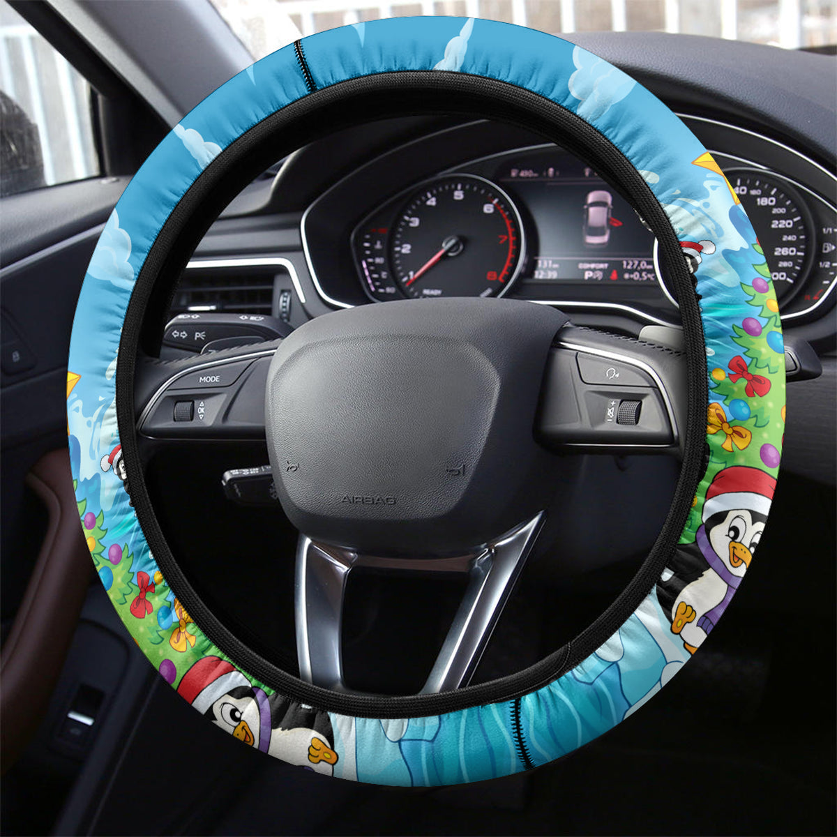 Its Penguin-ing To Look A Lot Like Christmas Steering Wheel Cover