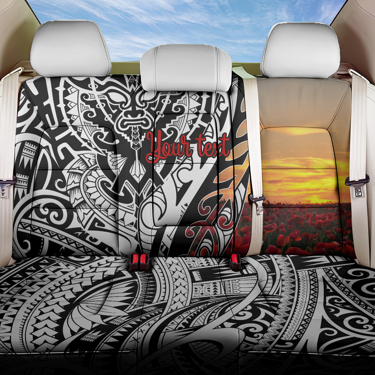 Personalised New Zealand Waitangi and ANZAC day Back Car Seat Cover