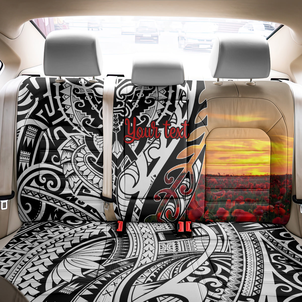 Personalised New Zealand Waitangi and ANZAC day Back Car Seat Cover