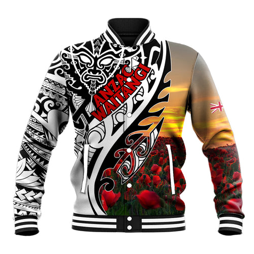 Personalised New Zealand Waitangi and ANZAC day Baseball Jacket