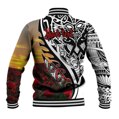 Personalised New Zealand Waitangi and ANZAC day Baseball Jacket