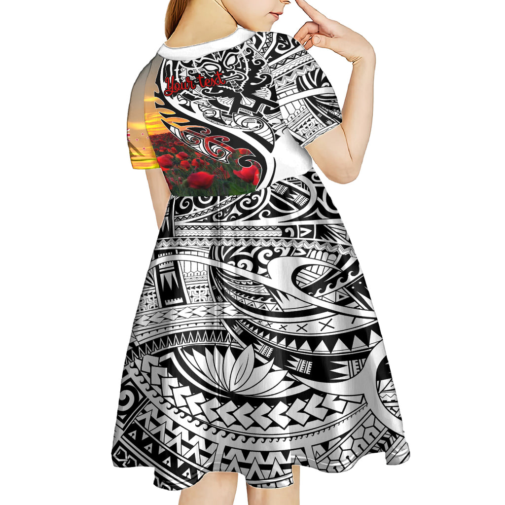 Personalised New Zealand Waitangi and ANZAC day Kid Short Sleeve Dress