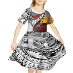 Personalised New Zealand Waitangi and ANZAC day Kid Short Sleeve Dress