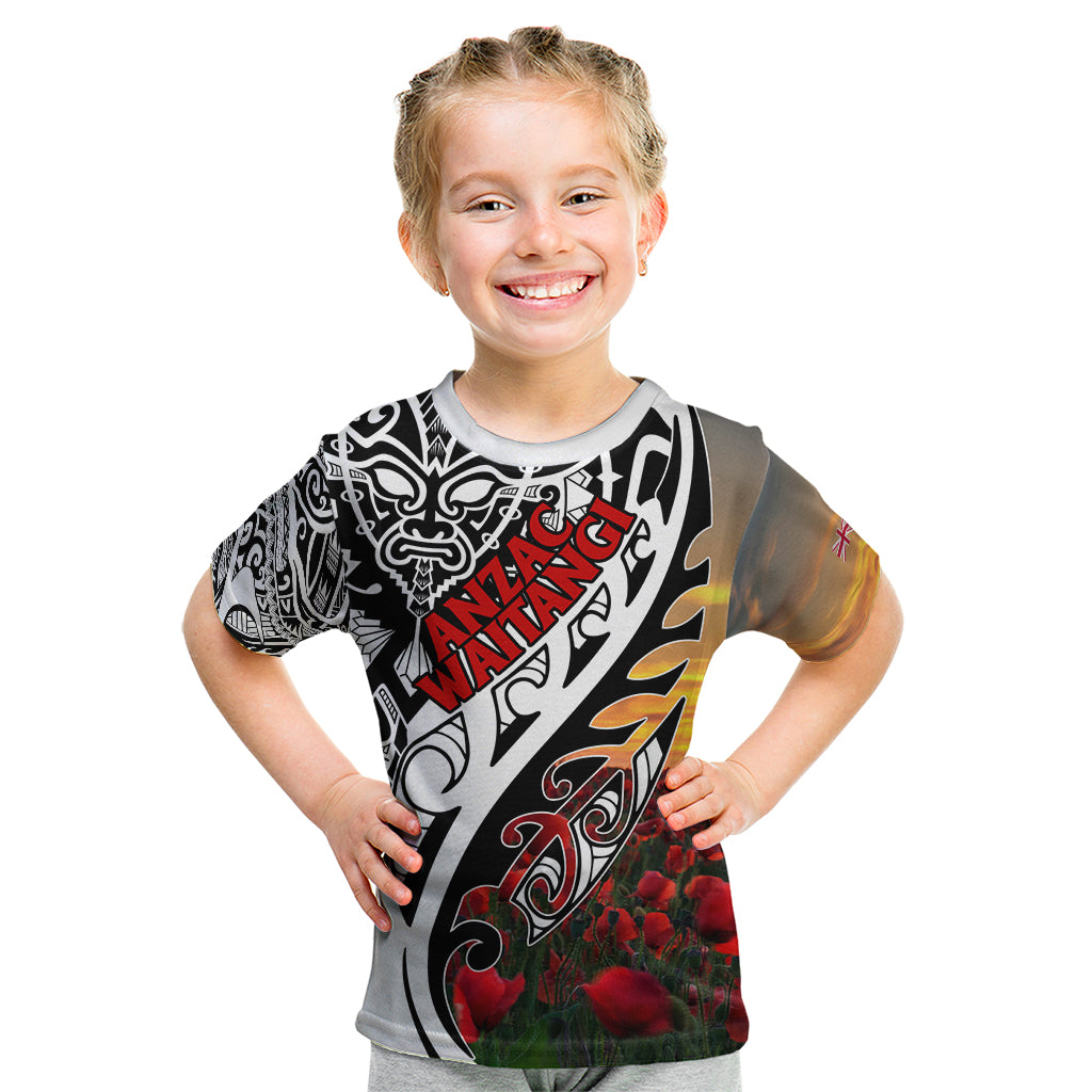 Personalised New Zealand Waitangi and ANZAC day Kid T Shirt