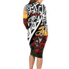 Personalised New Zealand Waitangi and ANZAC day Long Sleeve Bodycon Dress