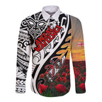 Personalised New Zealand Waitangi and ANZAC day Long Sleeve Button Shirt