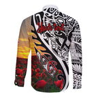 Personalised New Zealand Waitangi and ANZAC day Long Sleeve Button Shirt