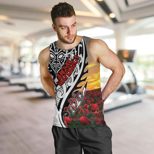 Personalised New Zealand Waitangi and ANZAC day Men Tank Top