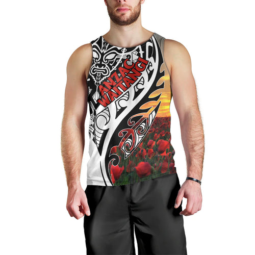 Personalised New Zealand Waitangi and ANZAC day Men Tank Top