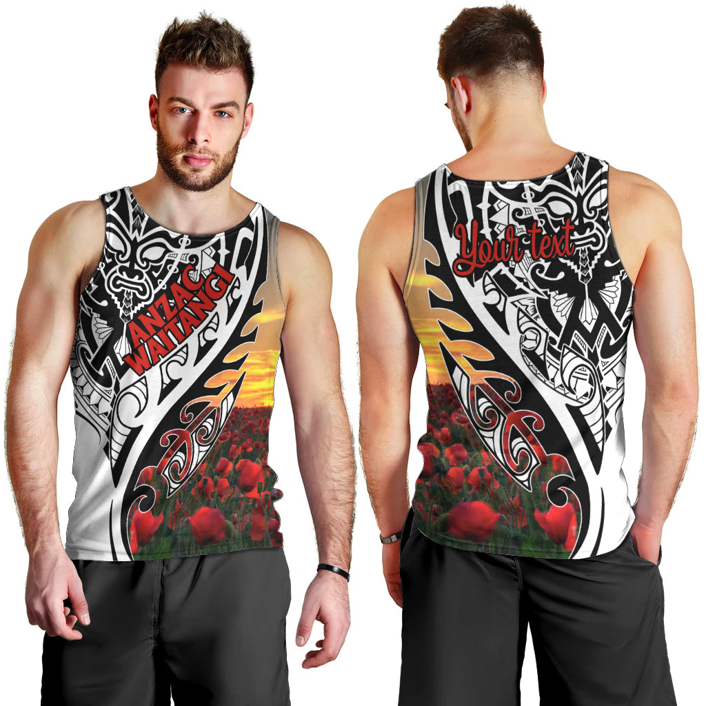 Personalised New Zealand Waitangi and ANZAC day Men Tank Top
