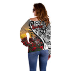 Personalised New Zealand Waitangi and ANZAC day Off Shoulder Sweater