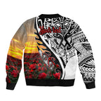 Personalised New Zealand Waitangi and ANZAC day Sleeve Zip Bomber Jacket