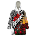 Personalised New Zealand Waitangi and ANZAC day Wearable Blanket Hoodie