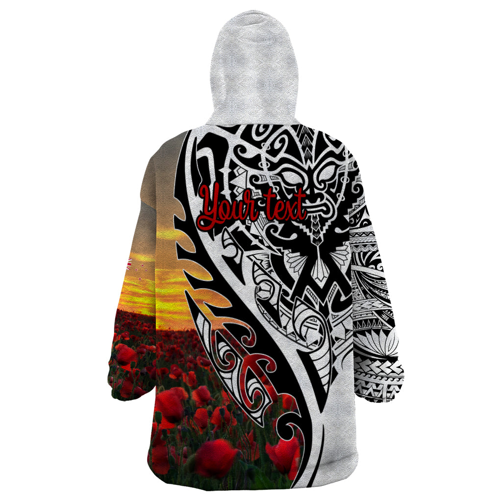 Personalised New Zealand Waitangi and ANZAC day Wearable Blanket Hoodie