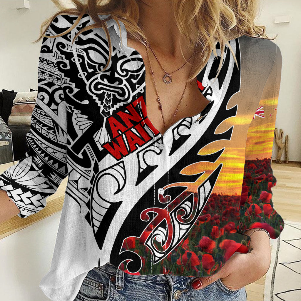 Personalised New Zealand Waitangi and ANZAC day Women Casual Shirt