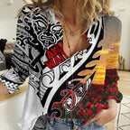 Personalised New Zealand Waitangi and ANZAC day Women Casual Shirt