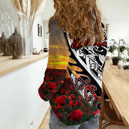 Personalised New Zealand Waitangi and ANZAC day Women Casual Shirt