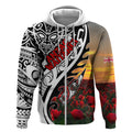 Personalised New Zealand Waitangi and ANZAC day Zip Hoodie