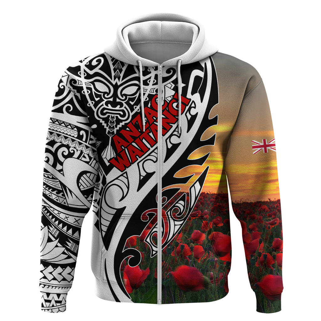 Personalised New Zealand Waitangi and ANZAC day Zip Hoodie