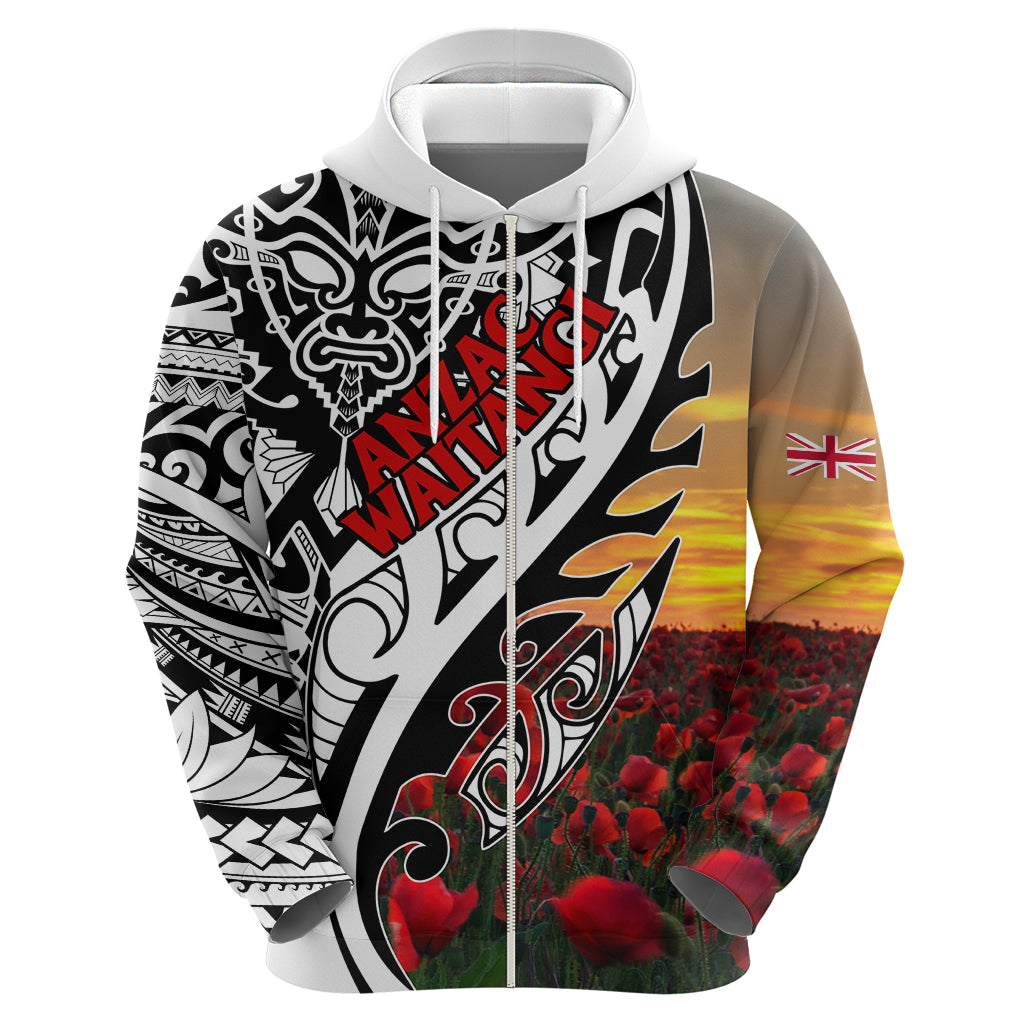 Personalised New Zealand Waitangi and ANZAC day Zip Hoodie