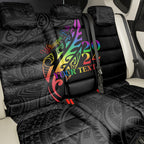 Personalised New Zealand Wellington Pride Back Car Seat Cover Maori Fern with Pride Flag 2024