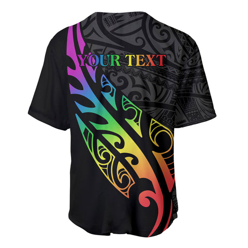 Personalised New Zealand Wellington Pride Baseball Jersey Maori Fern with Pride Flag 2024