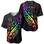 Personalised New Zealand Wellington Pride Baseball Jersey Maori Fern with Pride Flag 2024