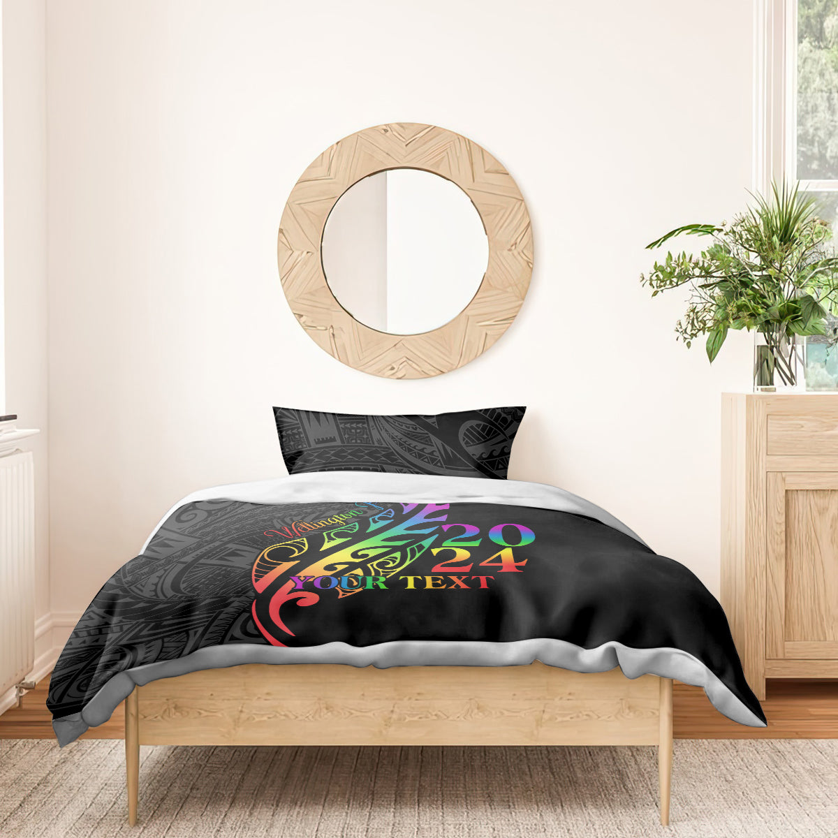 Personalised New Zealand Wellington Pride Bedding Set Maori Fern with Pride Flag 2024