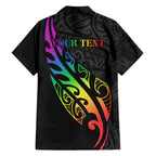 Personalised New Zealand Wellington Pride Hawaiian Shirt Maori Fern with Pride Flag 2024