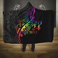 Personalised New Zealand Wellington Pride Hooded Blanket Maori Fern with Pride Flag 2024