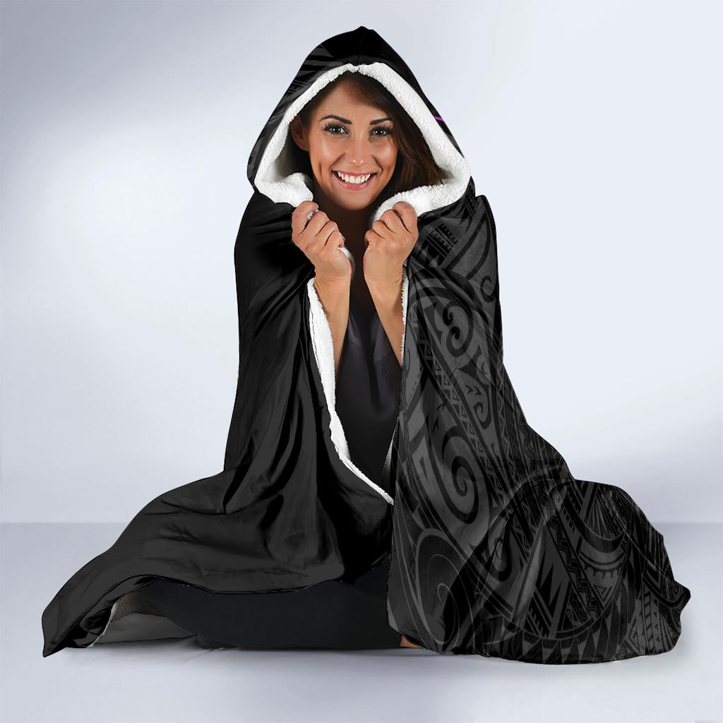 Personalised New Zealand Wellington Pride Hooded Blanket Maori Fern with Pride Flag 2024