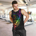 Personalised New Zealand Wellington Pride Men Tank Top Maori Fern with Pride Flag 2024