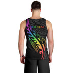 Personalised New Zealand Wellington Pride Men Tank Top Maori Fern with Pride Flag 2024