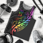 Personalised New Zealand Wellington Pride Men Tank Top Maori Fern with Pride Flag 2024