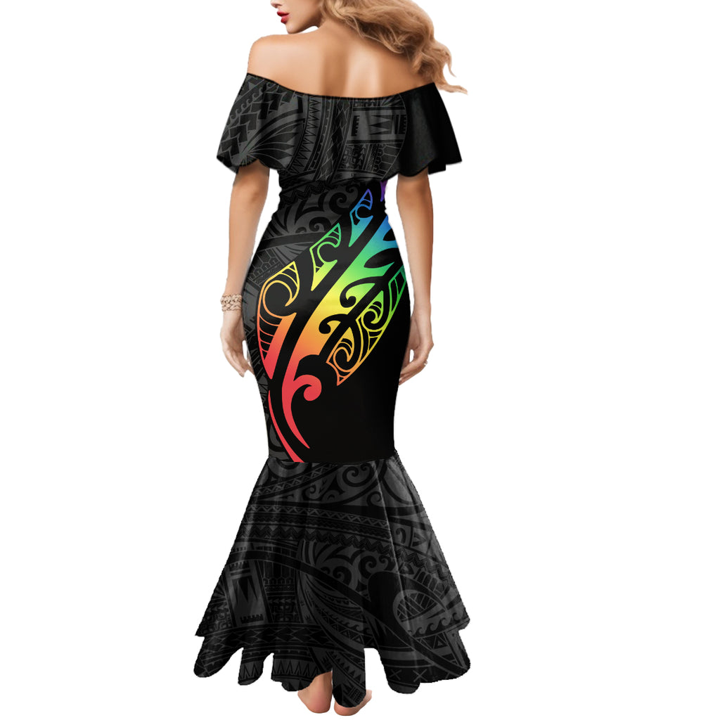 Personalised New Zealand Wellington Pride Mermaid Dress Maori Fern with Pride Flag 2024