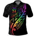Personalised New Zealand Wellington Pride Polo Shirt Maori Fern with Pride Flag 2024