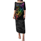 Personalised New Zealand Wellington Pride Puletasi Maori Fern with Pride Flag 2024
