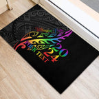 Personalised New Zealand Wellington Pride Rubber Doormat Maori Fern with Pride Flag 2024