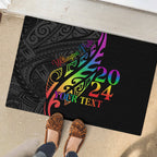 Personalised New Zealand Wellington Pride Rubber Doormat Maori Fern with Pride Flag 2024