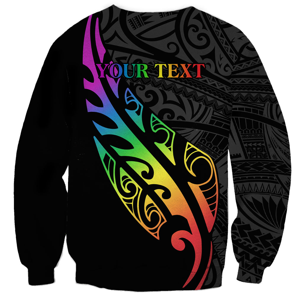 Personalised New Zealand Wellington Pride Sweatshirt Maori Fern with Pride Flag 2024