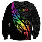 Personalised New Zealand Wellington Pride Sweatshirt Maori Fern with Pride Flag 2024