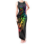 Personalised New Zealand Wellington Pride Tank Maxi Dress Maori Fern with Pride Flag 2024
