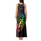 Personalised New Zealand Wellington Pride Tank Maxi Dress Maori Fern with Pride Flag 2024
