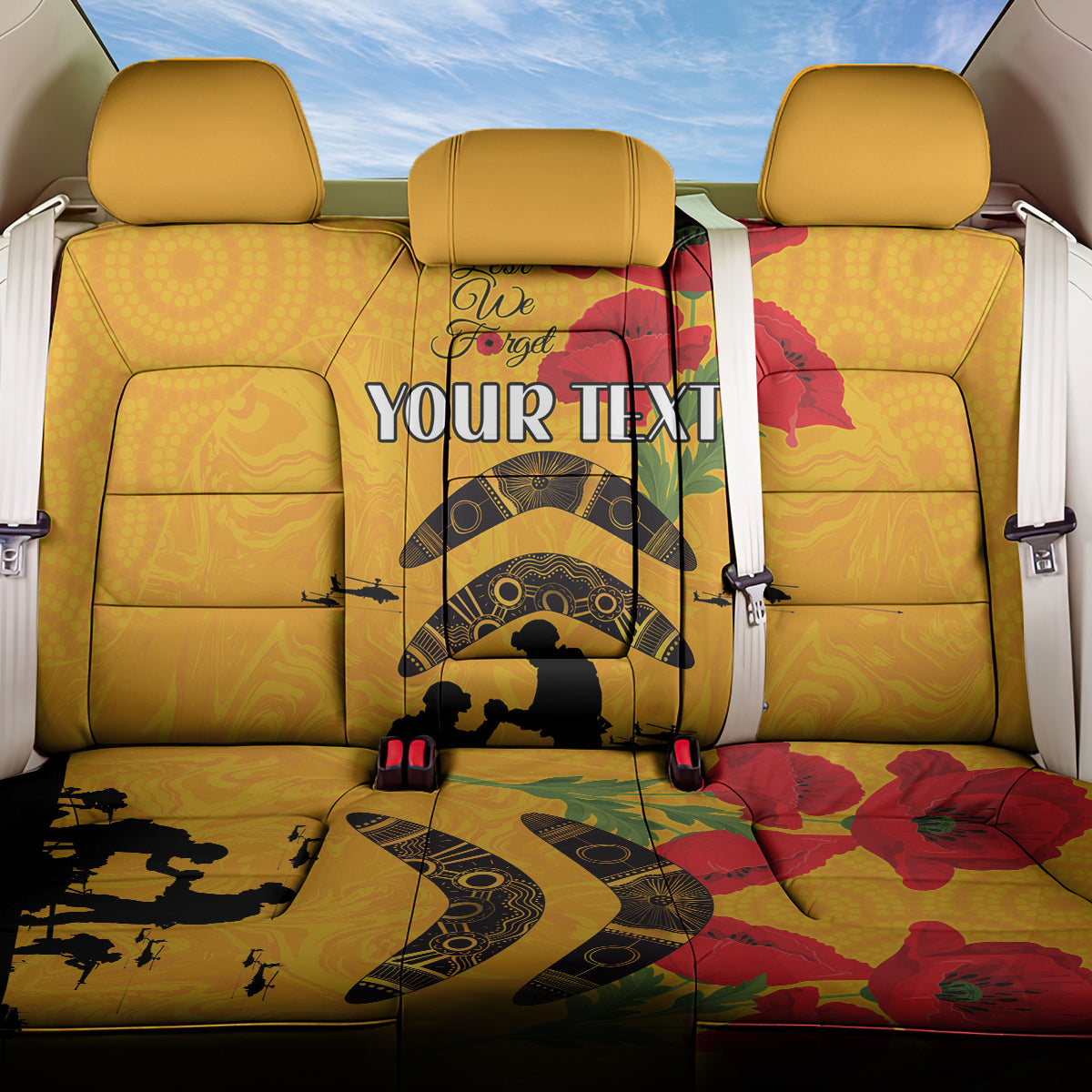 Australia Matildas Soccer ANZAC Custom Back Car Seat Cover Gallipoli Soldier With Aboriginal Dots Art