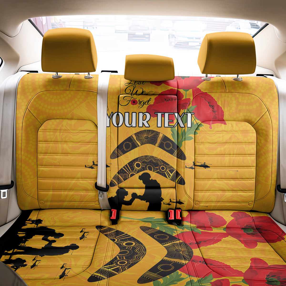 Australia Matildas Soccer ANZAC Custom Back Car Seat Cover Gallipoli Soldier With Aboriginal Dots Art