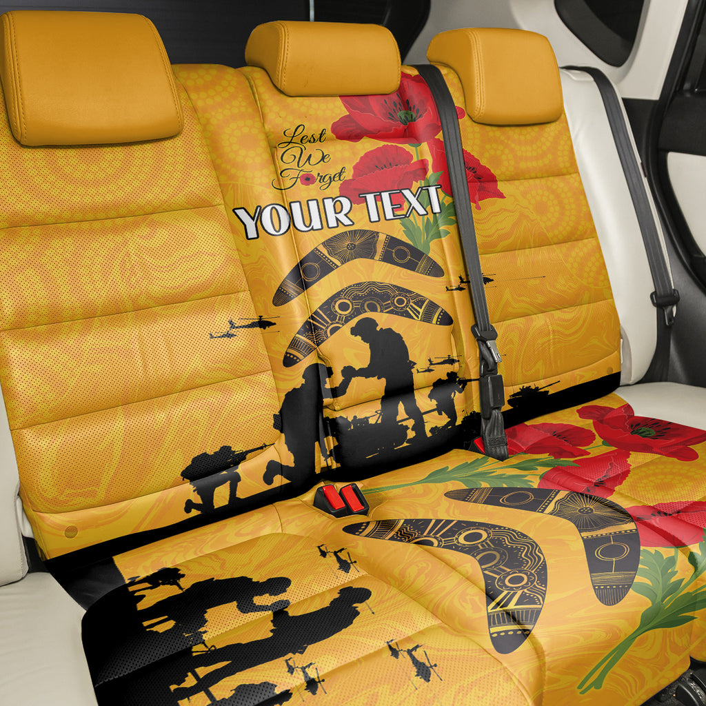 Australia Matildas Soccer ANZAC Custom Back Car Seat Cover Gallipoli Soldier With Aboriginal Dots Art