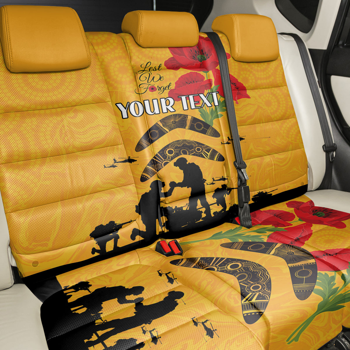 Australia Matildas Soccer ANZAC Custom Back Car Seat Cover Gallipoli Soldier With Aboriginal Dots Art