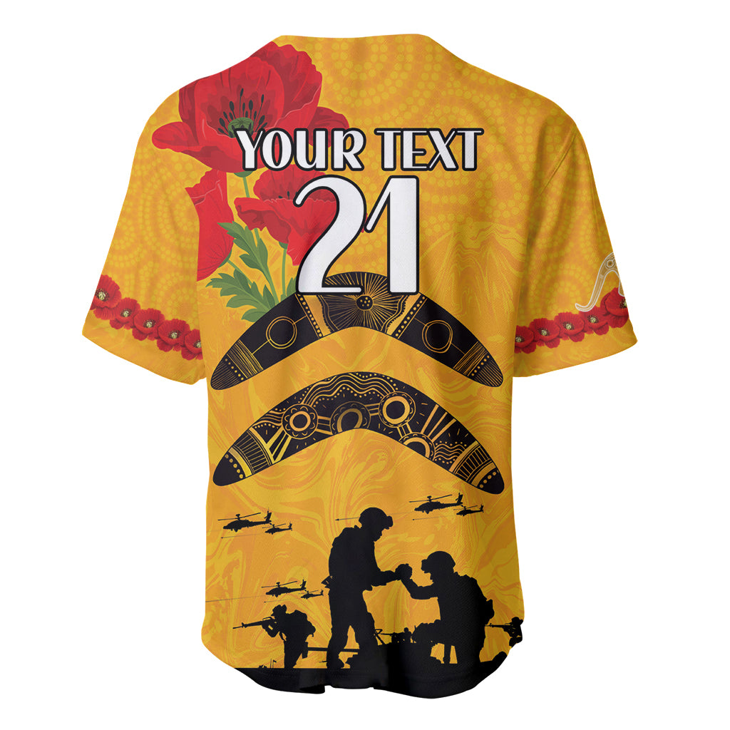 Australia Matildas Soccer ANZAC Custom Baseball Jersey Gallipoli Soldier With Aboriginal Dots Art