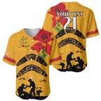Australia Matildas Soccer ANZAC Custom Baseball Jersey Gallipoli Soldier With Aboriginal Dots Art